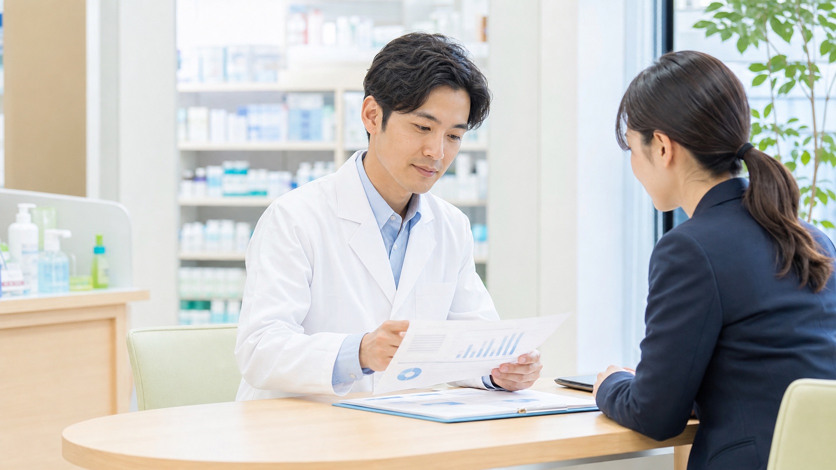 30代薬剤師が年収アップ転職について相談する写真風アイキャッチ