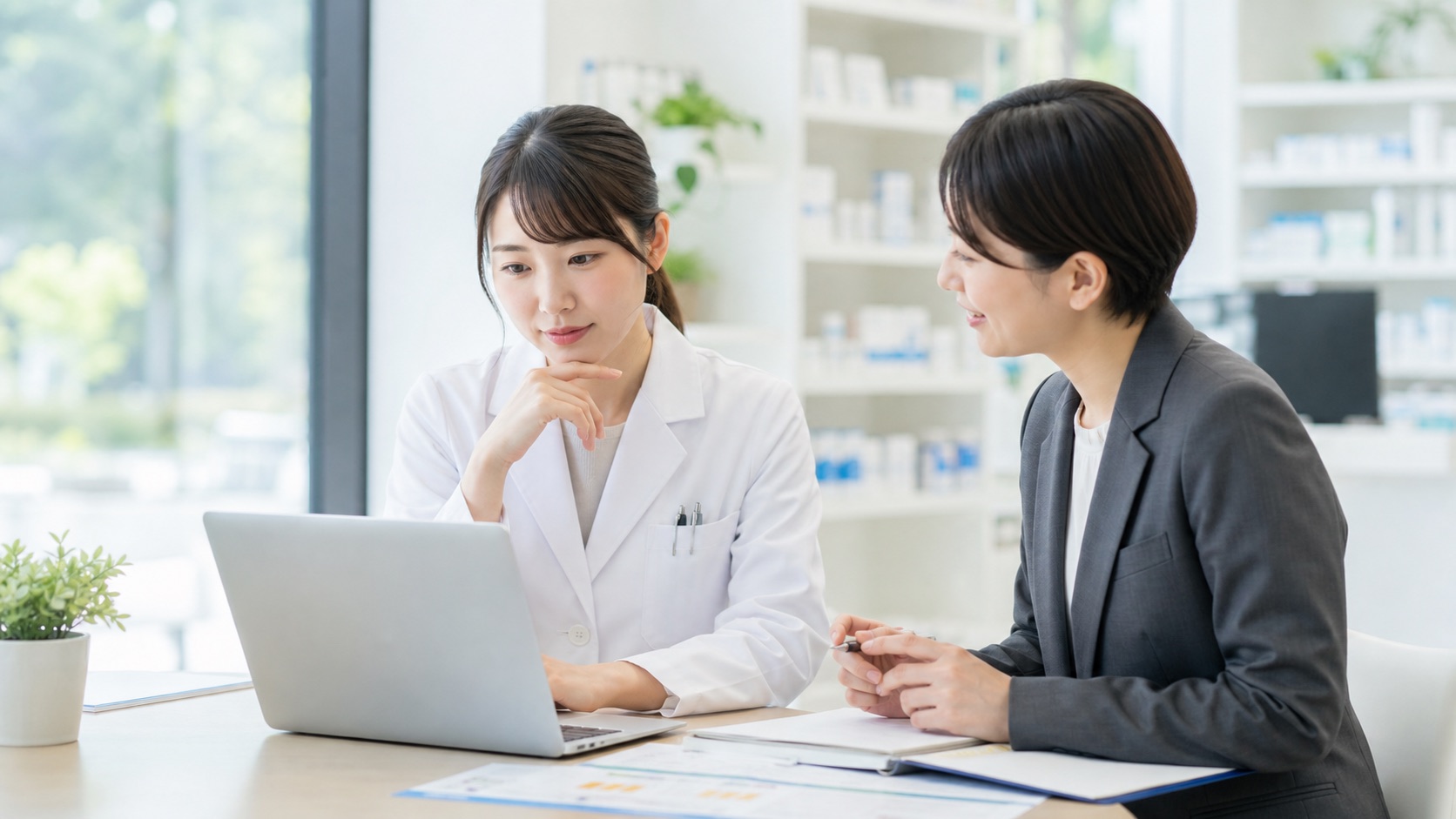 ヤクジョブの口コミと求人情報を比較する薬剤師の写真風アイキャッチ
