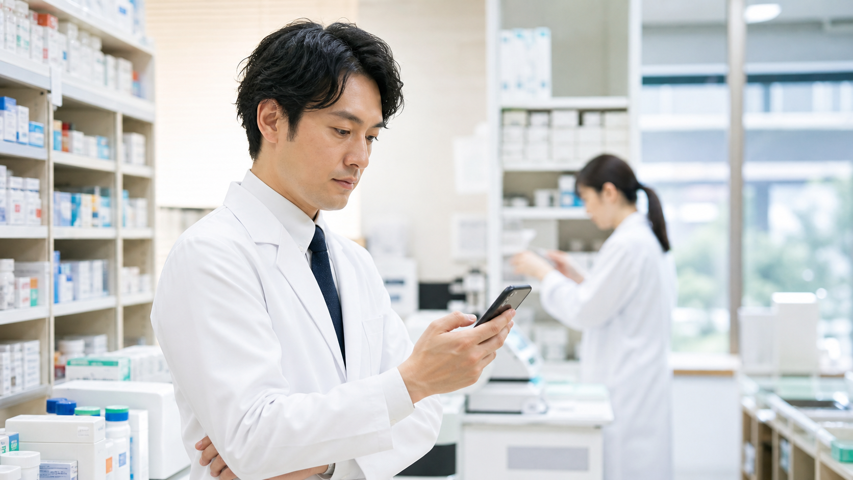ヤクジョブの連絡頻度を確認する薬剤師